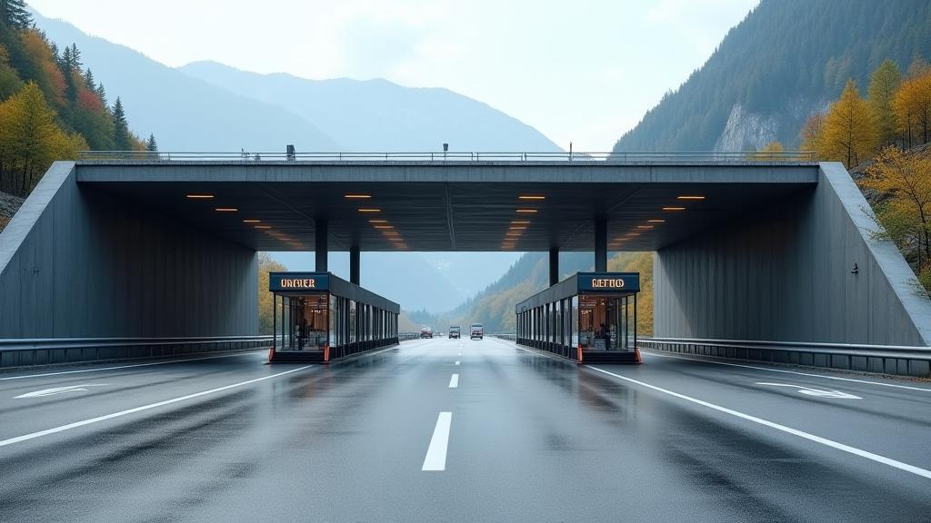 Entrance of a toll tunnel on Austrian Autobahn